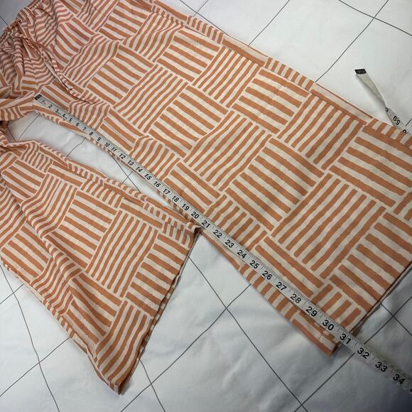 Grey Bandit Pants Womens Large Orange Striped Wide Leg Palazzo Resort Boho New - Picture 11 of 13